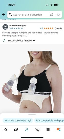 Bravado Designs Pumping Bra Hands Free | Clip and Pump | Pumping Accessory Size L