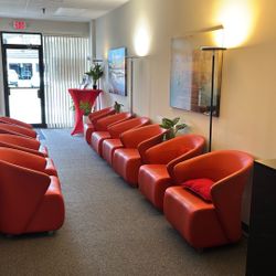 12 Modern Red Lounge / Waiting Room Chairs – $15 Each or $150 for All
