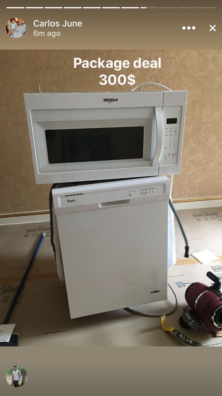Whirlpool appliances microwave and dishwasher