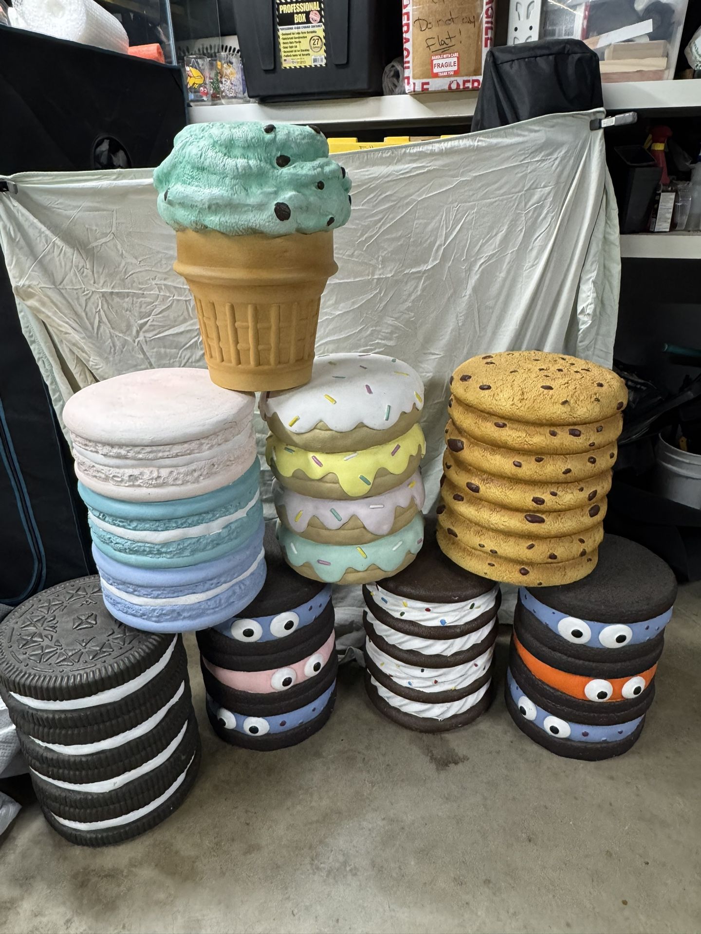 Food Stools - Ice Cream, Cookie, Macaroon, Donut