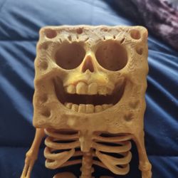 3D Printed Gold Silk PLA  SpongeBob Skeleton Figure