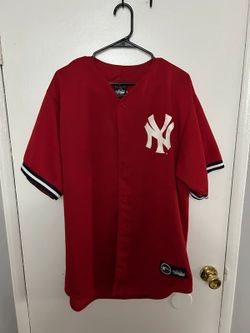 Derek Jeter Yankees Majestic Rare Red Jersey Sz L