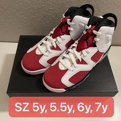 Brand New Jordan 6 Carmine GS 5y, 5.5y, 6y, 6.5y
