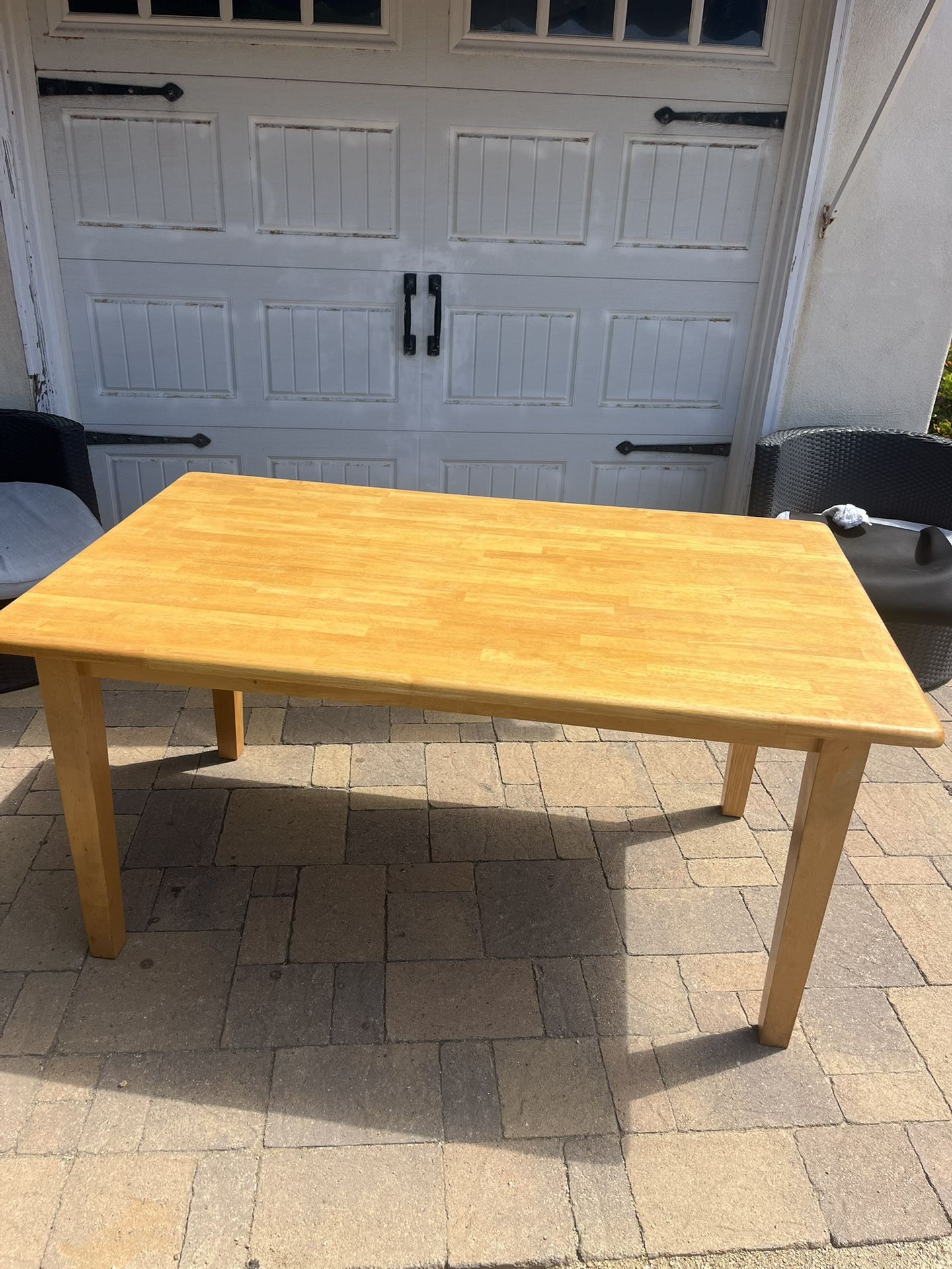 Solid Wood Farmhouse Table – Rustic Dining / Kitchen / Work Desk