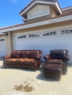 Leather Sofa and Chair