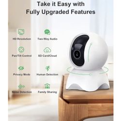 Security Indoor Camera, 1080P HD Dog & Baby Monitor, 5/2.4GHz with Motion Detection,SD & Cloud Storage,Night Vision Pet & Baby,