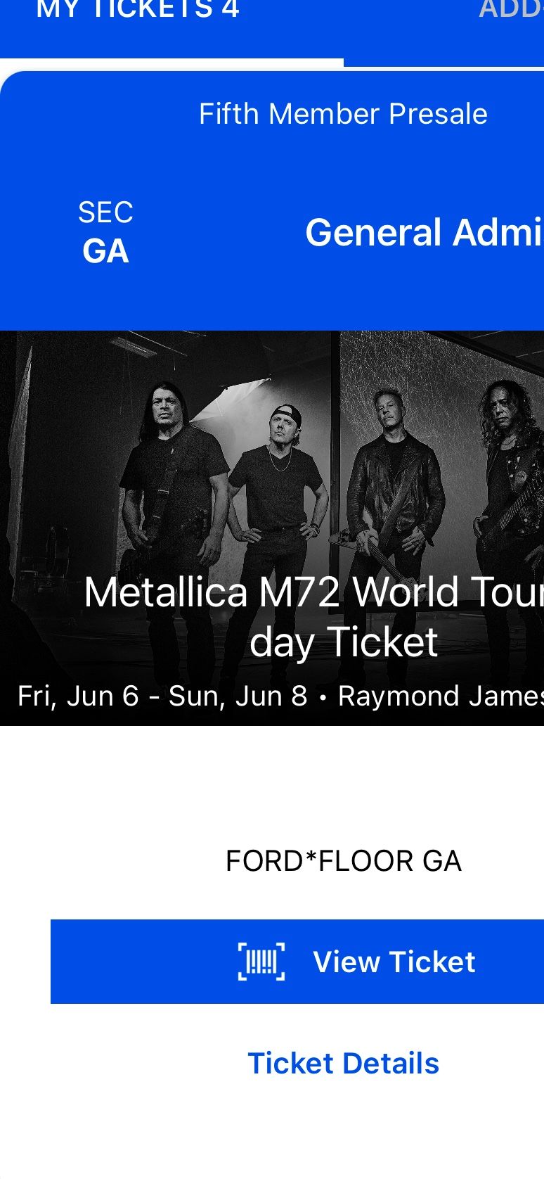 Metallica Ticket