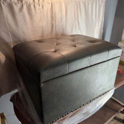 Black Ottoman With Pins