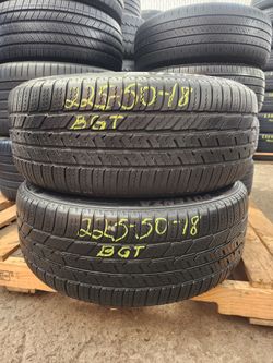 225 50R 18 USED TIRES BRIDGESTONE POTENZA 2255018 USED TIRES (PAIR) MOUNT BALANCE INCLUDED