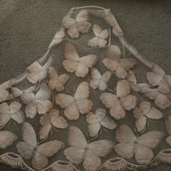 Shien Halter Butterfly Mesh Top 