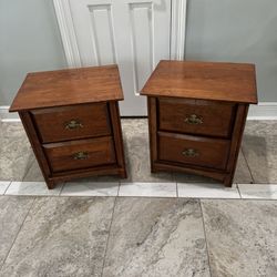 Two sturdy wood nightstand real wood