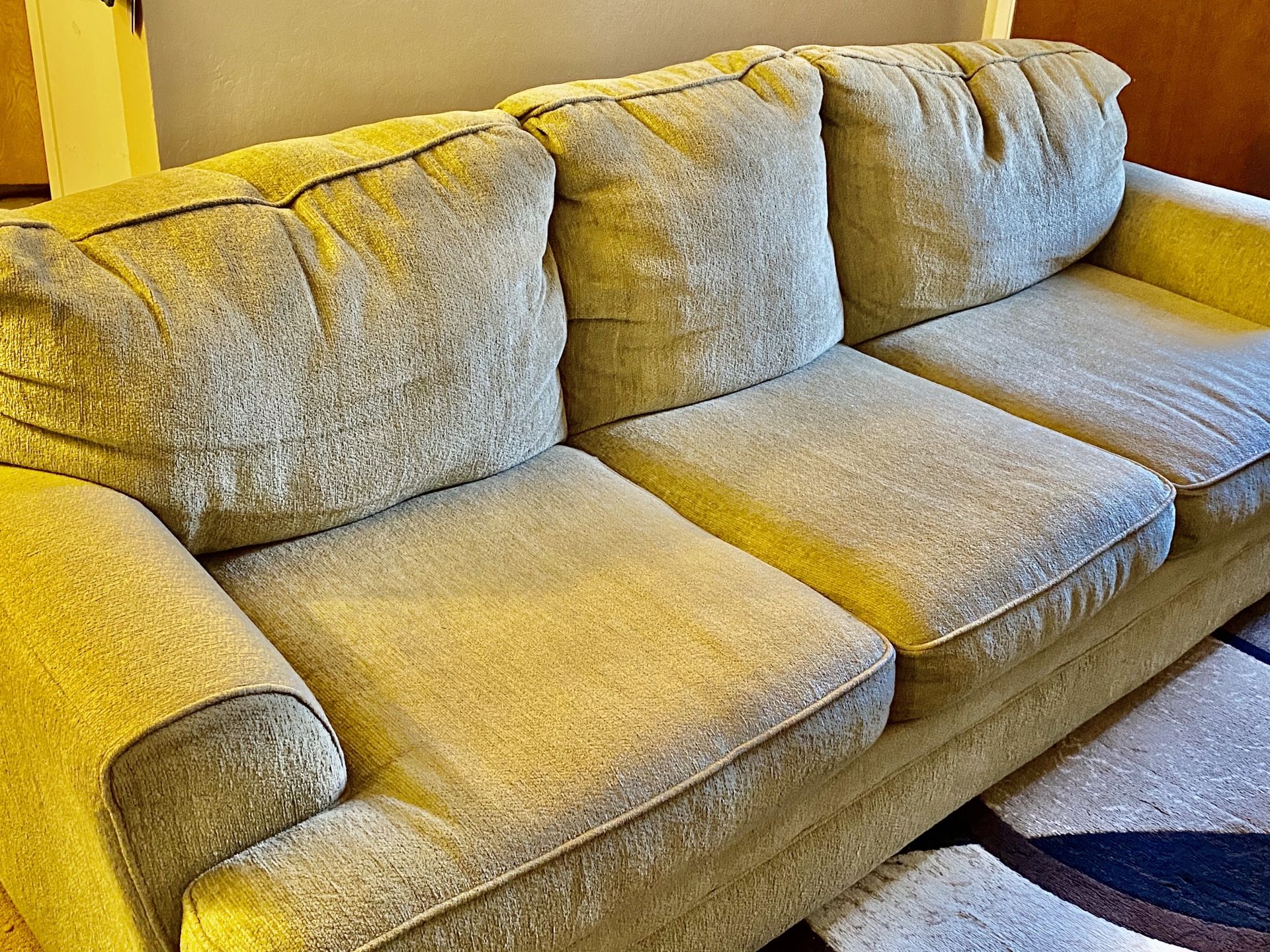 Ashley Furniture Living Room set Sofa & Loveseat Beige Khaki good condition (MOVING OUT SALE)