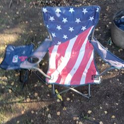 Foldable American Flag Chair And PGA Tour Stool And Or Side Table