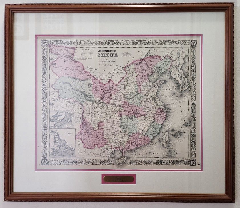 1870 China Framed Map