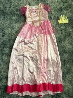 Princess Peach Costume Dress with Crown