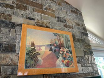 Framed Impressionist Garden Scene Print