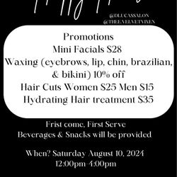 Mini facials, waxing, hair treatments