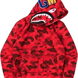 RED BAPE CAMO SHARK ZIPUP