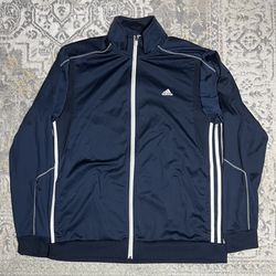 Adidas Climalite Zip Front Track Jacket Blue Men’s Size L  