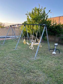 Metal A-Frame Kids Swing Set