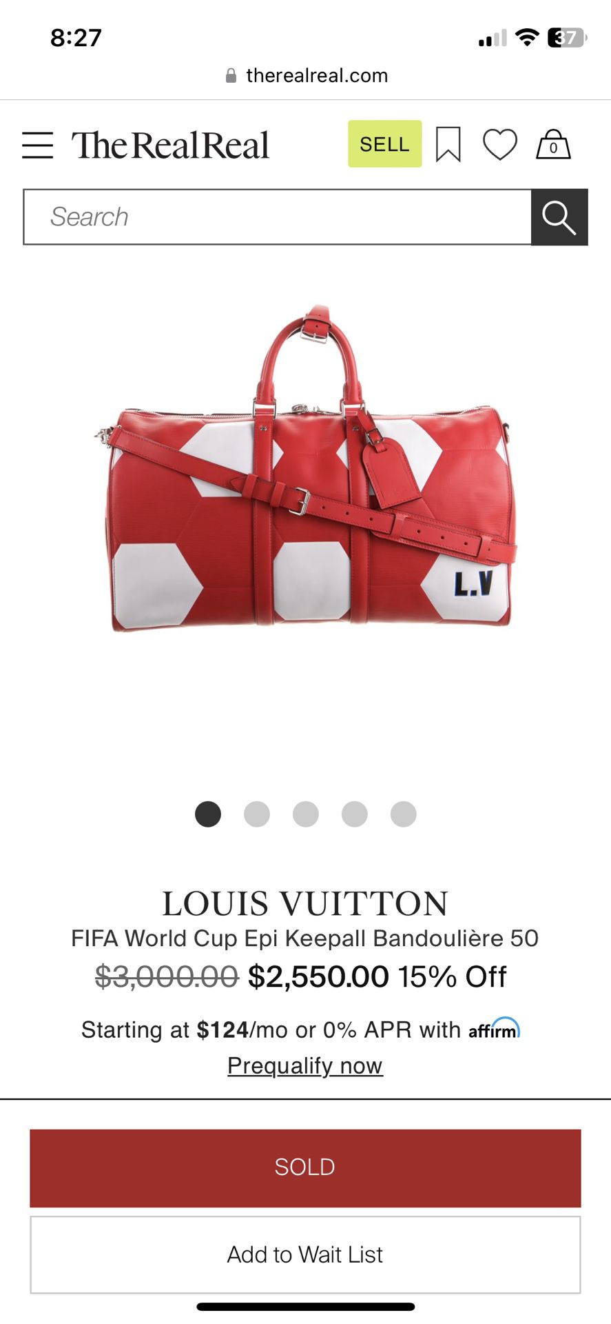 Louis Vuitton x FIFA World Cup Keepall Bandouliere Hexagonal 50 Rouge in  Epi Leather with Silver-Tone - US