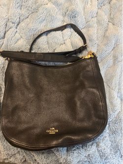Coach Black Pebbled Leather Shoulder Bag