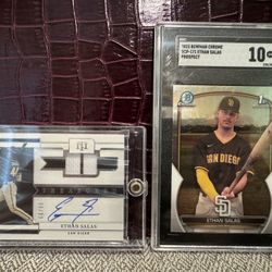 Padres Top Prospect Ethan Salas Baseball Cards, Autographed, Patch, Mint, Padres, Chargers