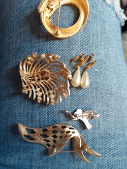 Trifari brooches and earrings