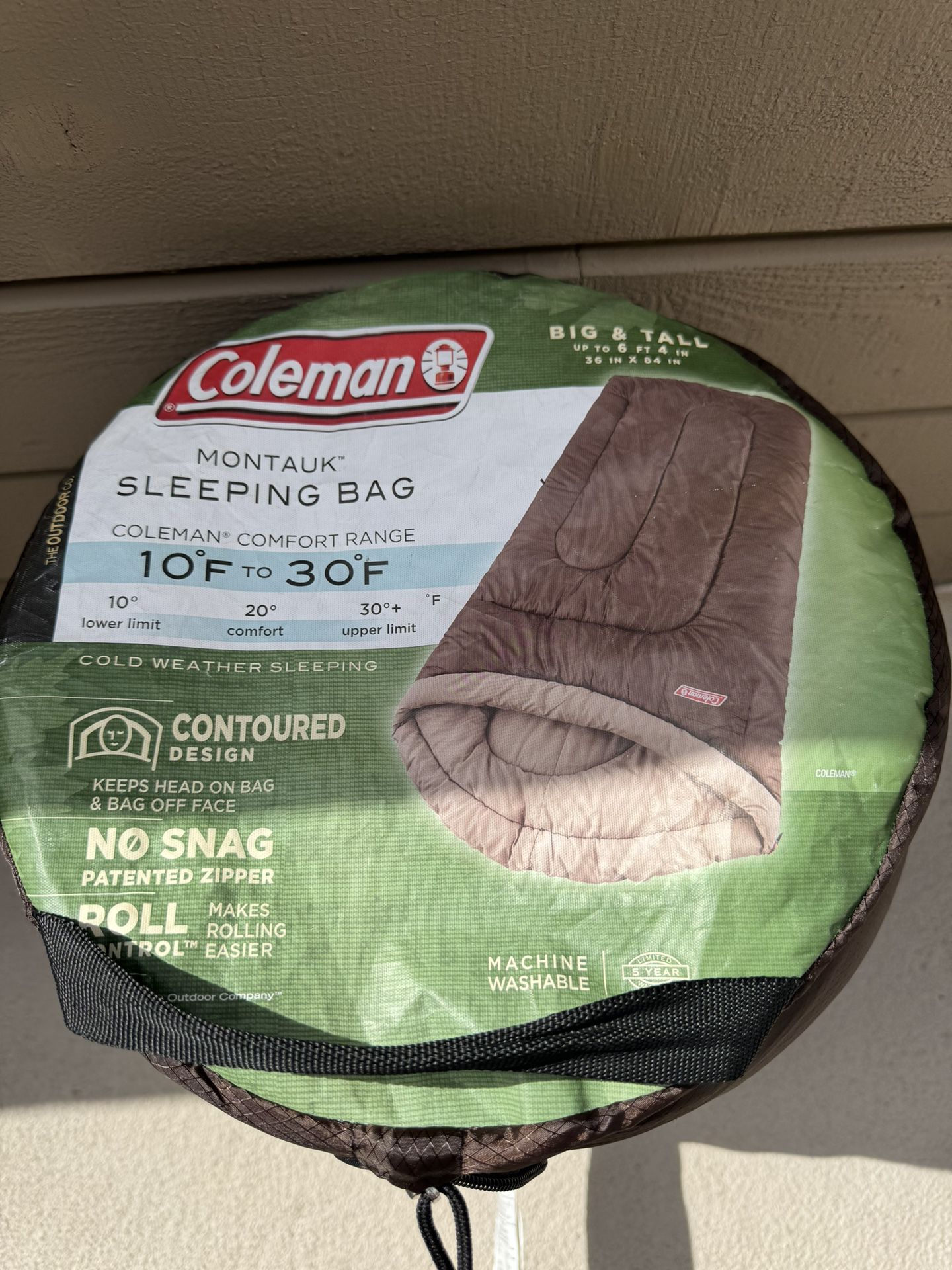 Coleman Sleeping Bag.  Big And Tall.   