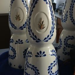 Seven Nice And Clean Tequila Bottles Hand-painted Very Beautiful $200