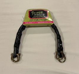 One Pair New Purse-n-Alize-it Purse Handles Pair Black Natural Bamboo Arched Handles 6.5" X 5”