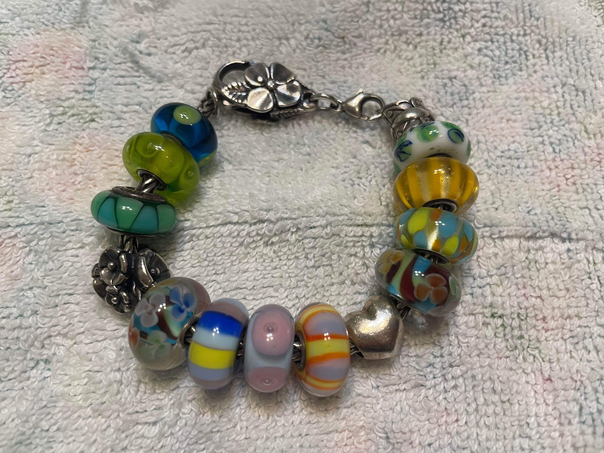 Beautiful Glass Murano Beaded Bracelet 