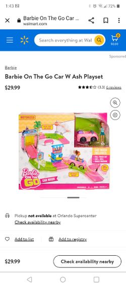 Barbie Car Wash To Go *New* Open Box