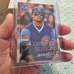 Chicago Cubs Javier Baez '19 Topps 150 Years Of Baseball Gold Serial Number 117/150 Baseball Card 