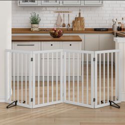 New in Box 4 Panel Freestanding Pet Dog Gate 32"H by 74"W