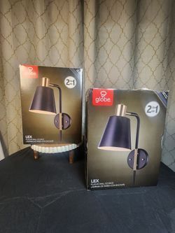 NEW Farmhouse style Plug-In Wall Sconces Set of 2