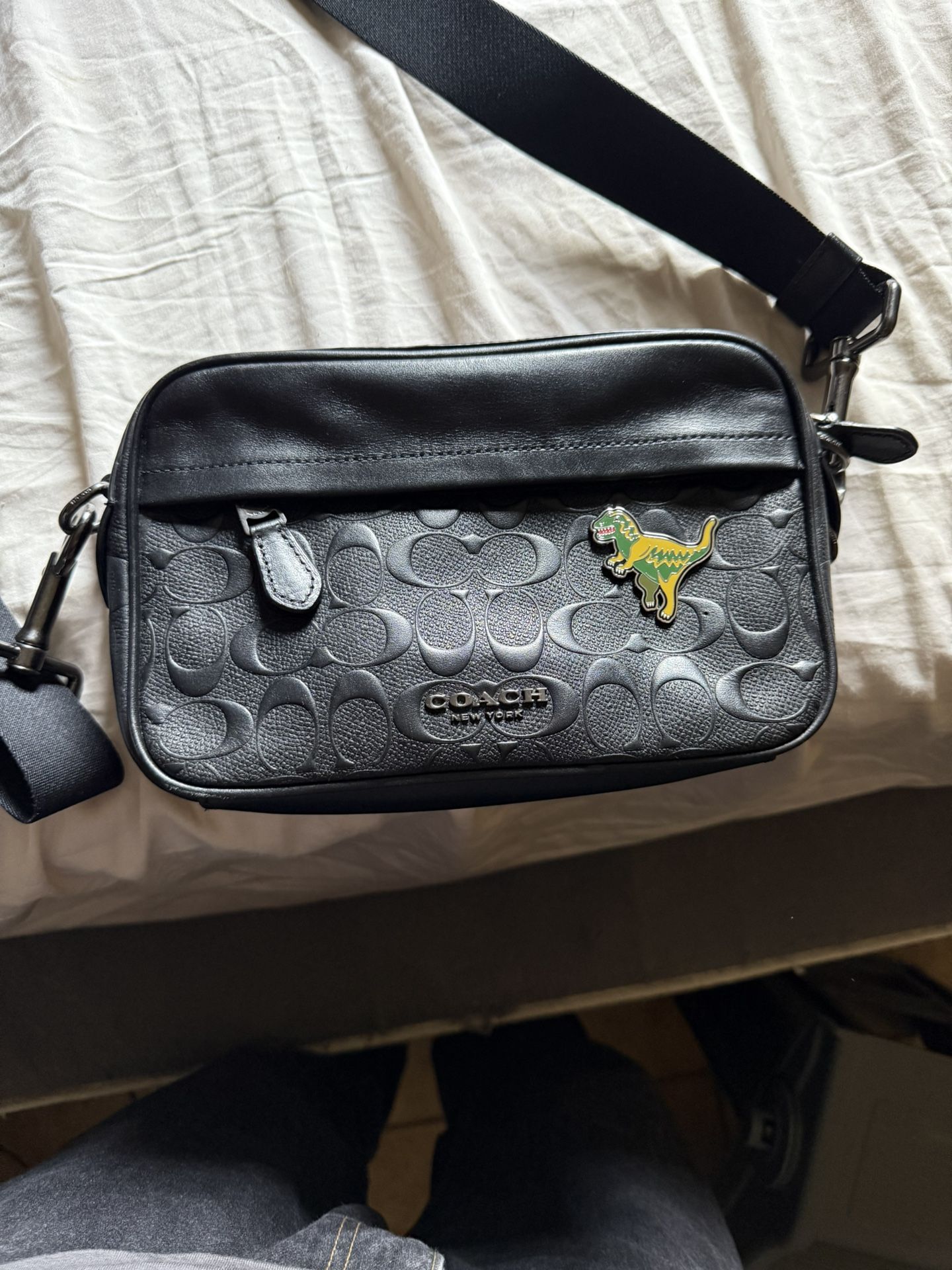 Coach Black Men’s Side Bag Dinosaur Edition 