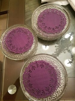 Plum crystal little plates (10)