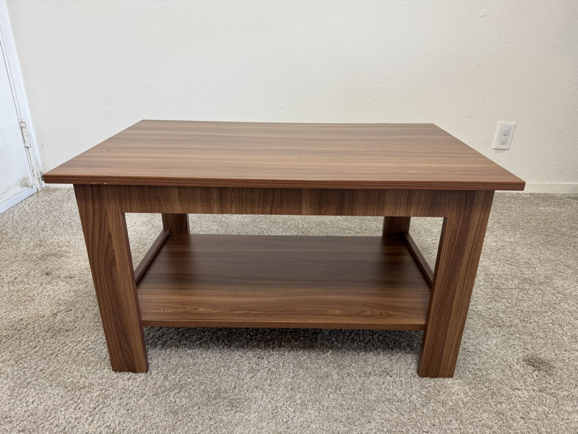Coffee Table with Storage Shelf - Excellent Condition