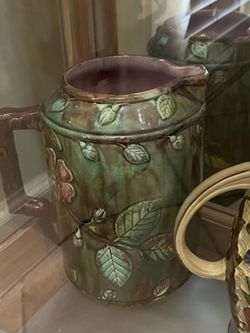 Majolica "Dog Rose" Pitcher