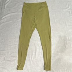 Lululemon High Rise Ankle Leggings Olive Women's Size 8 Stretch Elastic Waist