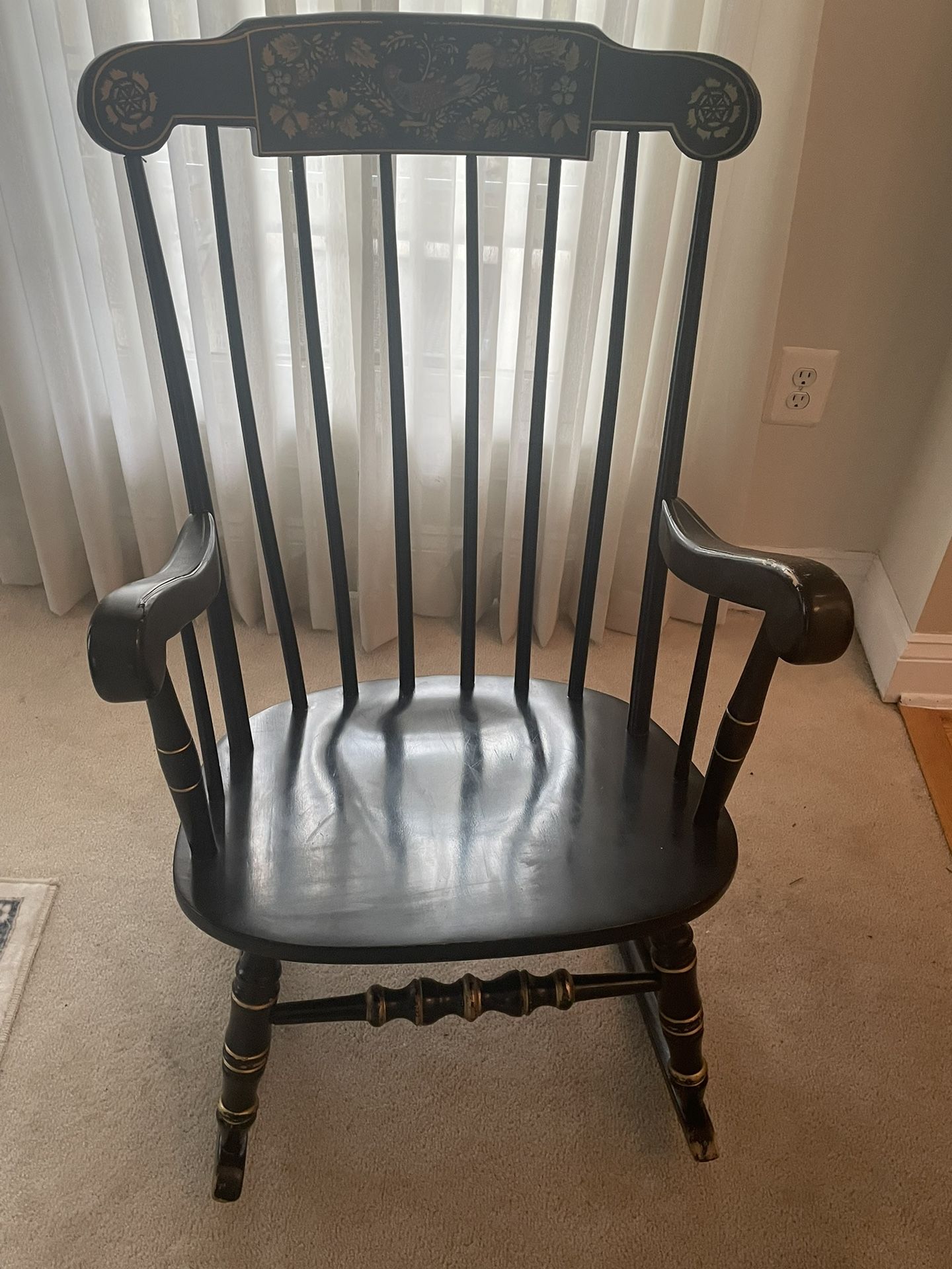 Black Rocking Chair- Vintage- Virginia House Brand