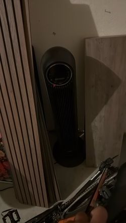 Black Tower Fan with Digital Display
