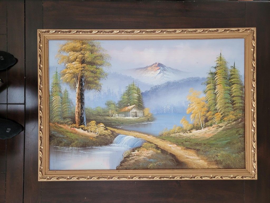 Vintage Large Gold Frame Painting