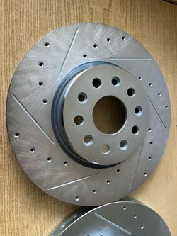Jeep Grand Cherokee L 21-25 Front Drill Slot Rotors Ceramic Brake Pads