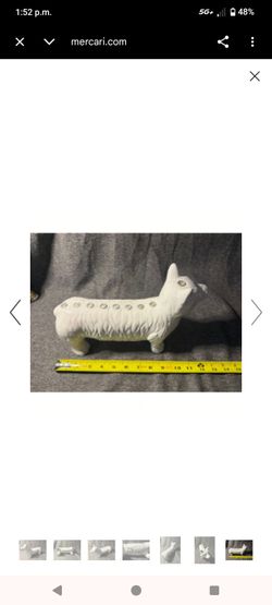 White Ceramic Sheep Figurine