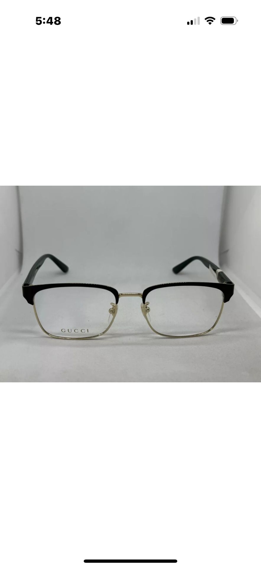 Genuine Gucci GG0934OA 001 Black / Gold Rectangle Men's Eyeglasses ~ 54-18 145
