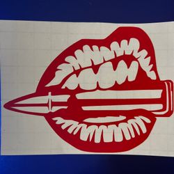 Sticker Lips Biting Bullet 