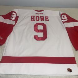 GORDIE Howe Detroit Red Wings Ccm Jersey Mens Large Vintage Clean Nhl White Vtg