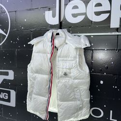White Moncler Puffer Down Vest